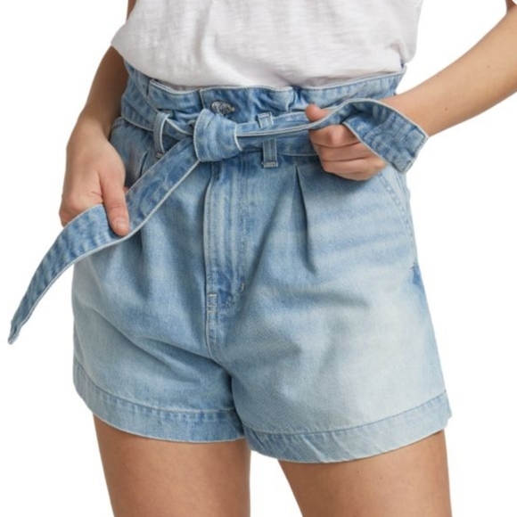 Veronica Beard Pants - VERONICA BEARD Nori Paperbag Denim Shorts